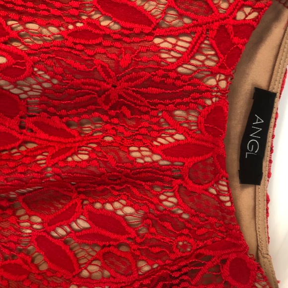 Red Lace Two Piece Set ANGL Size L - Picture 5 of 6